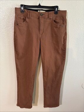 Democracy Cropped Ankle Pants in Burnt Copper Brown Size 12